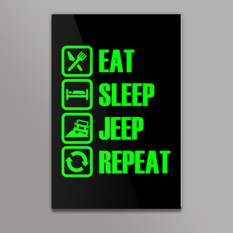 Eat Sleep Jeep Repeat Wall Art