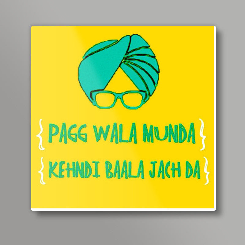 Pagg Wala Munda Square Art Prints