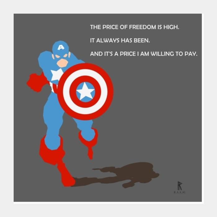 PosterGully Specials, Captain America Minimalist Art Square Art Prints