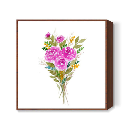 Floral Art Watercolor Bouquet Painting Square Art Prints