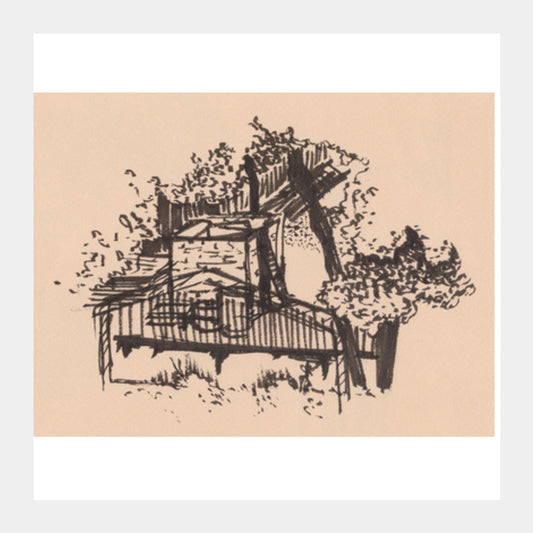 Behind the Trees Square Art Prints