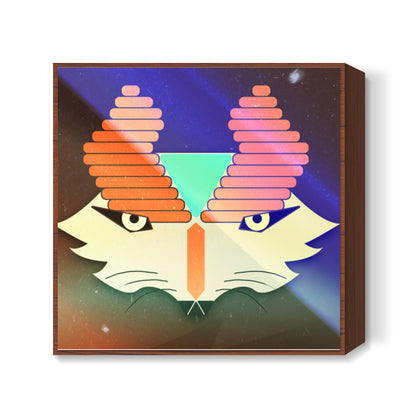 Galactic Mythical Fox Square Art Prints