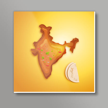 Food Maps - India Square Art Prints