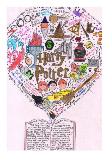 Wall Art, Harry Potter Doodle Artwork