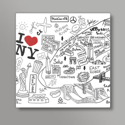 I LOVE NY Square Art Prints