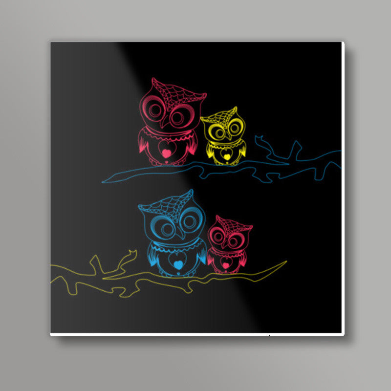 OWL B Square Art Prints