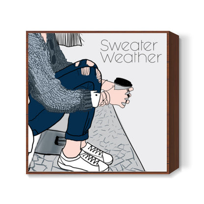 sweater weather Square Art Prints