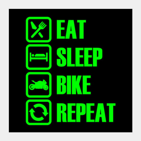 Eat Sleep Bike Repeat Square Art Prints PosterGully Specials