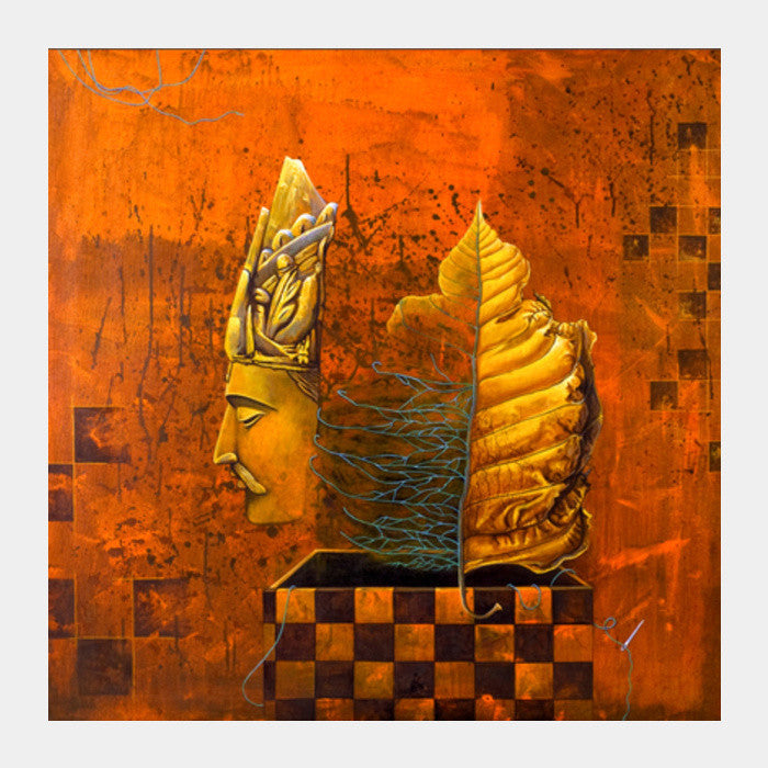 Bodhi Leaf And Threads Square Art Prints PosterGully Specials