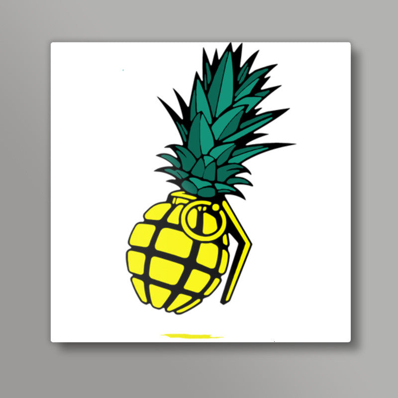 pineapple bomb Square Art Prints