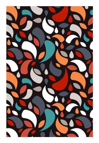 PosterGully Specials, Colorful Leaves And Geometric Shapes Wall Art