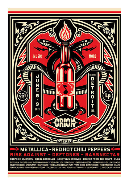 Shepard Fairey Music Festival Concert Poster - RHCP Wall Art