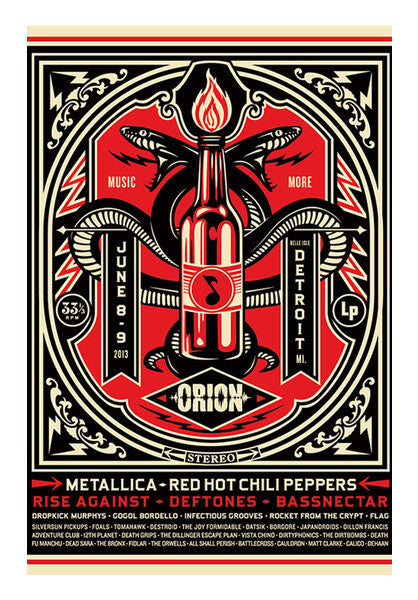 Shepard Fairey Music Festival Concert Poster - RHCP Art PosterGully Specials