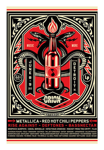 Shepard Fairey Music Festival Concert Poster - RHCP Art PosterGully Specials