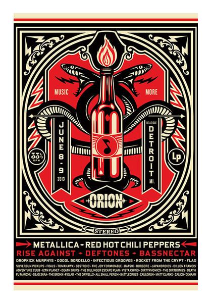 PosterGully Specials, Shepard Fairey Music Festival Concert Poster - RHCP Wall Art