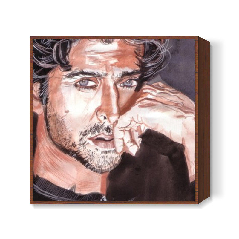 Superstar Hrithik Roshan has charisma and charm, substance and style Square Art Prints