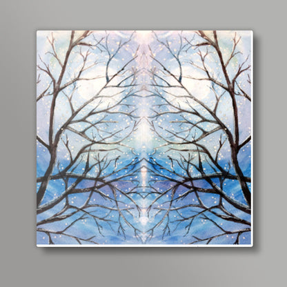 Winter Tree Branches Square Art Print l Artist: Seema Hooda