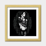 Woman With Tattoo  Premium Square Italian Wooden Frames