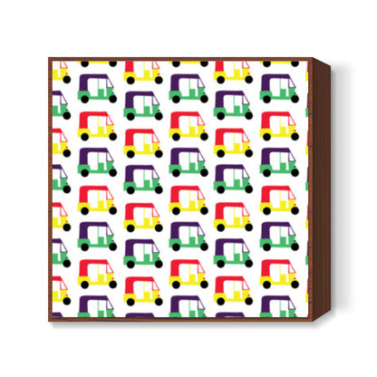 Auto Rickshaw Pattern Square Art Prints