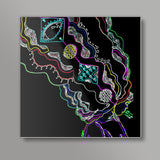 Cloudy Head (neon sign) Square Art Prints