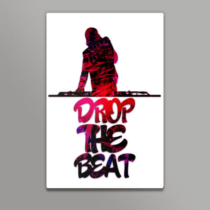 Drop The Beat white Wall Art