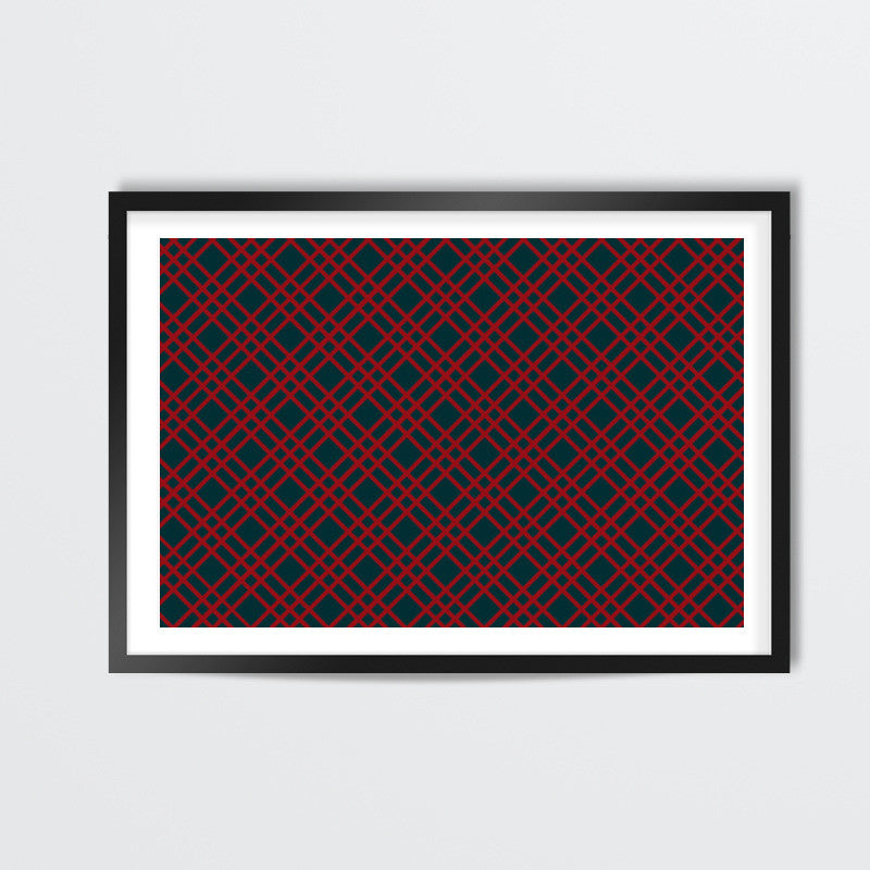 Red and Blue Checks Wall Art