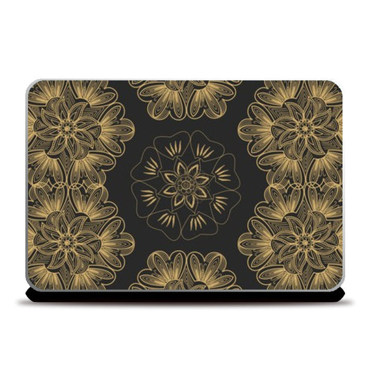 Golden Flower Laptop Skins