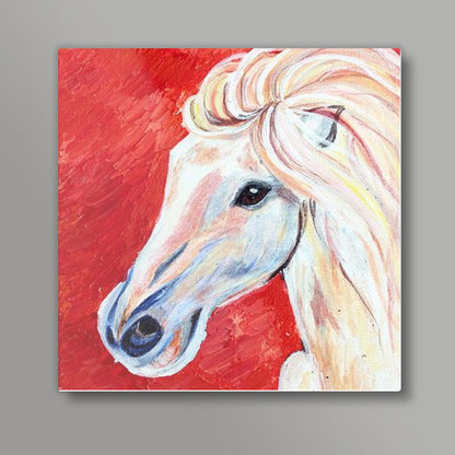 Fiery horse on canvas Square Art