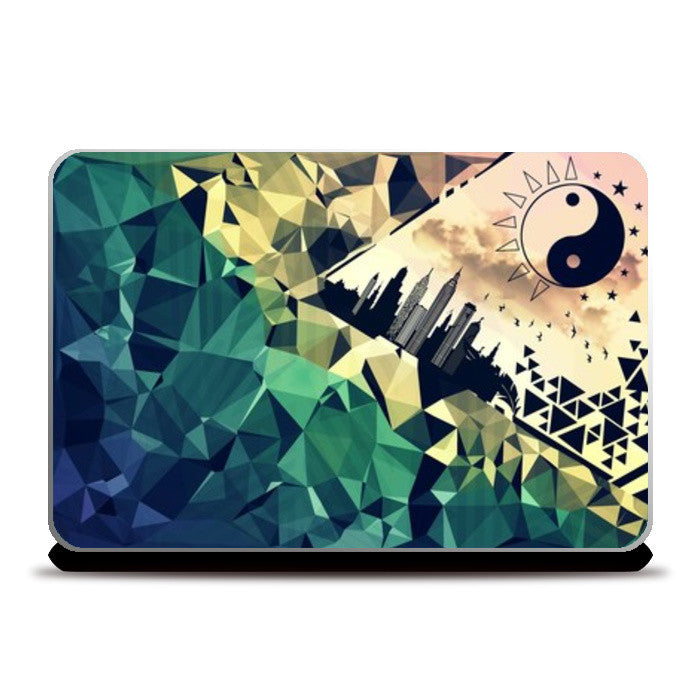 Geometric city scape Laptop Skins