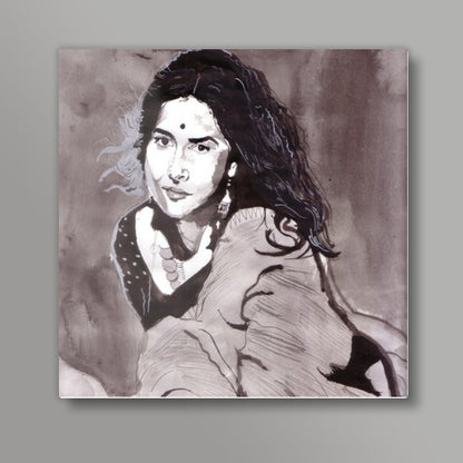 Bollywood star Vidya Balan brings a rare blend of grace and glamour Square Art Prints