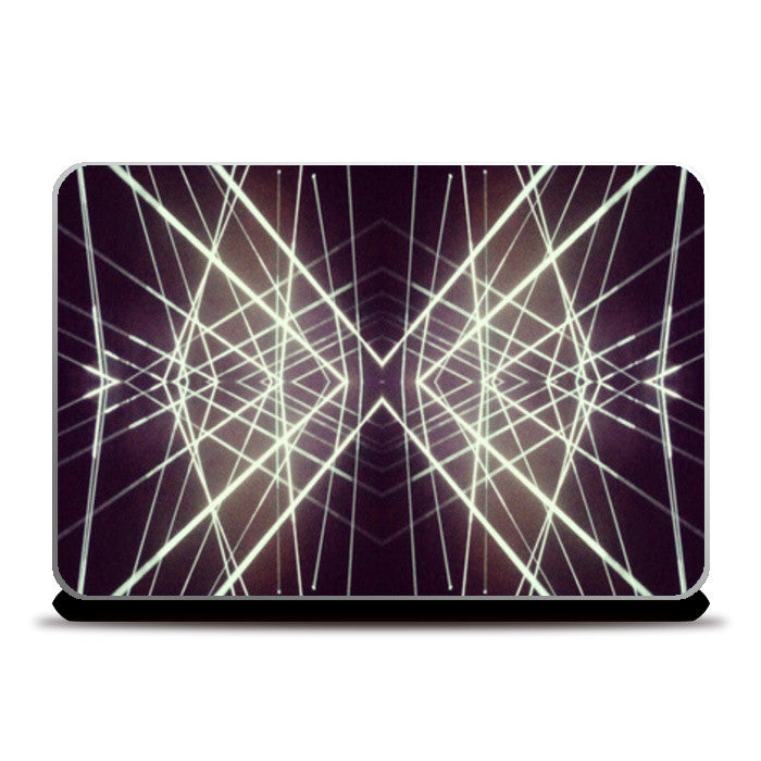 Abstract Glowing Lines Digital Groovy Pattern Laptop Skins