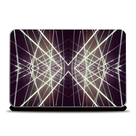 Abstract Glowing Lines Digital Groovy Pattern Laptop Skins