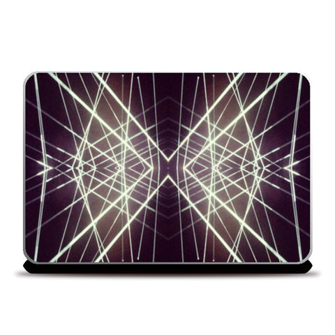 Abstract Glowing Lines Digital Groovy Pattern Laptop Skins