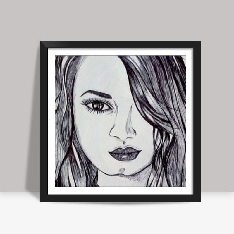 Demi lovato sketch Square Art Prints