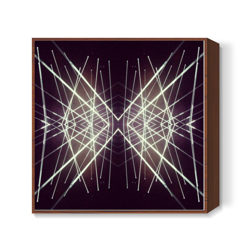 Abstract Glowing Lines Concert Event Disco Digital Background Square Art Prints