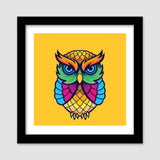 Colorful Owl Premium Square Italian Wooden Frames