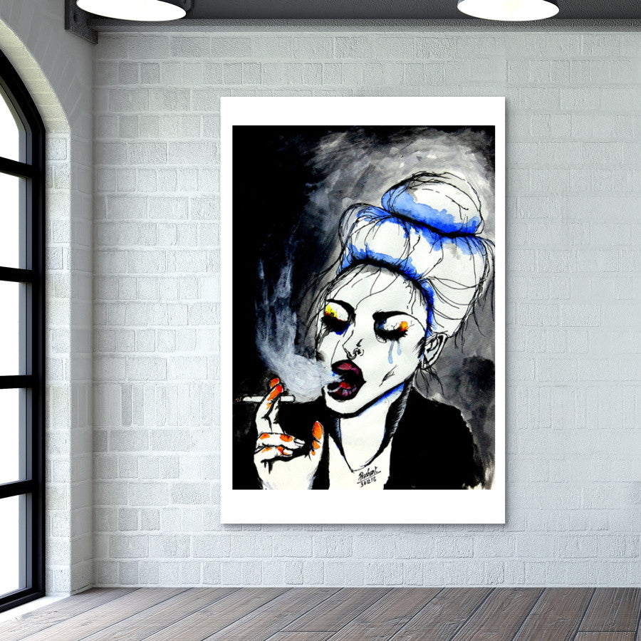 Smoking lady | cigarette |  Wall Art