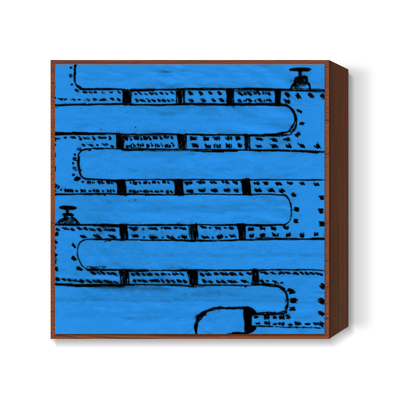 Pipeline Blue Square Art Prints