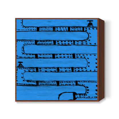 Pipeline Blue Square Art Prints
