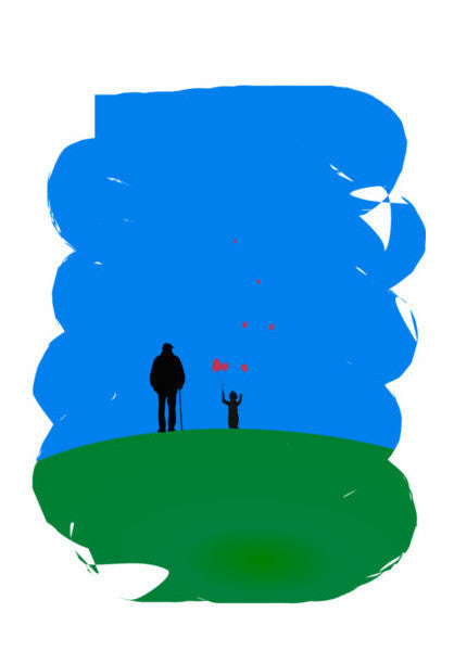 The Man The Boy And The Baloons Art PosterGully Specials
