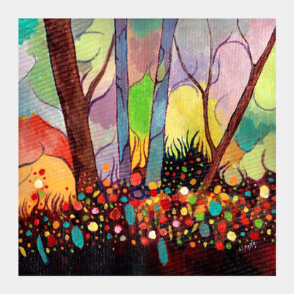 Square Art Prints, Fantasy trees Square Art