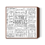 The Beatles text doodle Square Art Prints