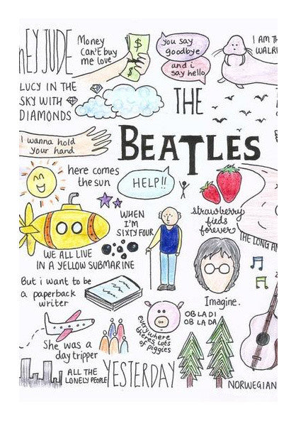 The Beatles doodle wall art Wall Art