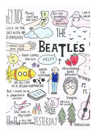 The Beatles Doodle Art Art PosterGully Specials