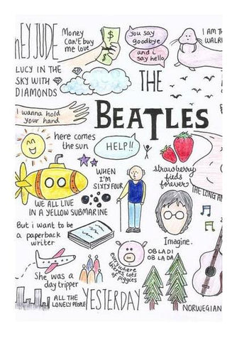 PosterGully Specials, The Beatles doodle wall art Wall Art