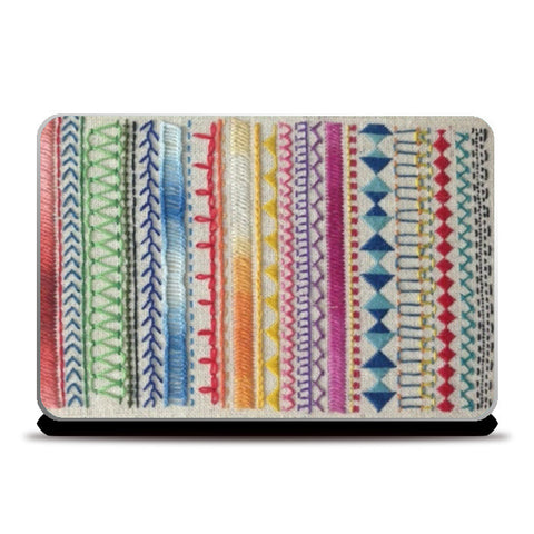 Laptop Skins, Colourful Embroidered Doodle Laptop Skins