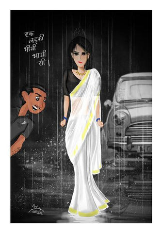 PosterGully Specials, Ek ladki bheegi bhagi Wall Art