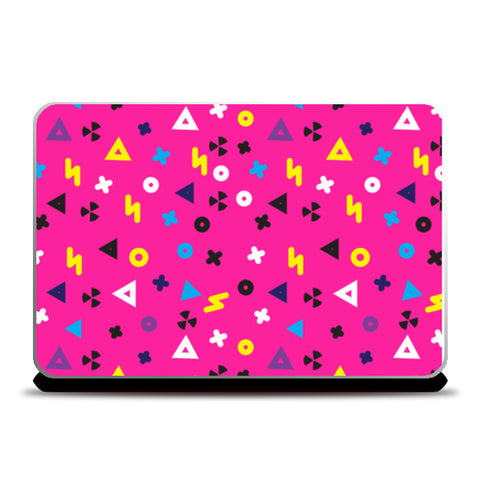 Broken Number Pattern With Dark Pink Background Laptop Skins