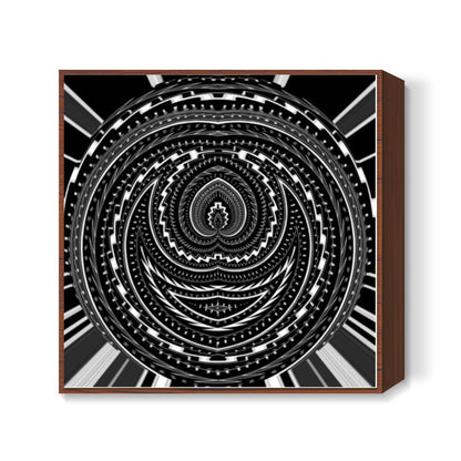 Black And White Abstract Digital Psychedelic Modern Art Square Art Prints