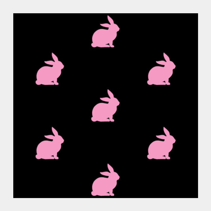 Bunnies Black Square Art Prints